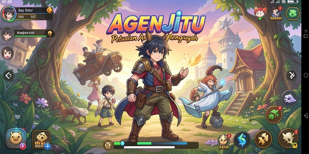 Tampilan gameplay AGENJITU yang menakjubkan dan penuh aksi.