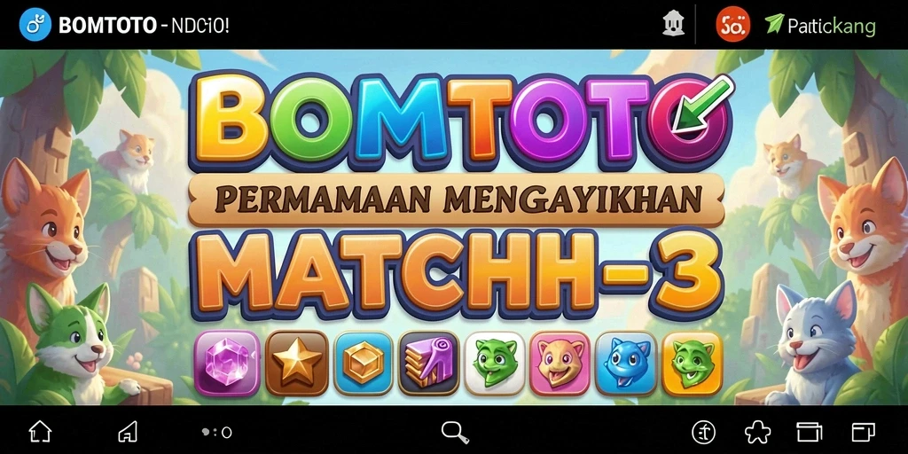 Tampilan gameplay BOMTOTO dengan objek penuh warna yang menantang.