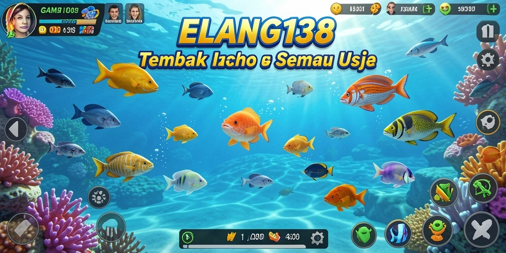 Tampilan gameplay seru di ELANG138 dengan efek menembak ikan.