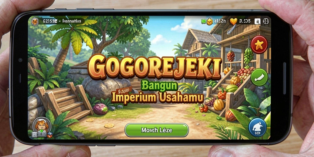 Tampilan gameplay GOGOREJEKI yang menampilkan serunya membangun bisnis Tycoon.