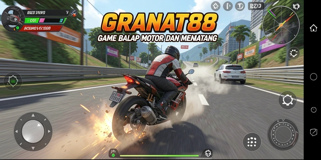 Tampilan aksi balap motor seru dalam GRANAT88.
