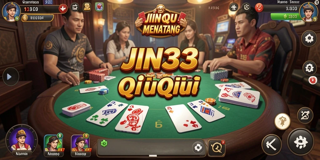 Screenshot gameplay JIN33 menampilkan keseruan permainan QiuQiu.
