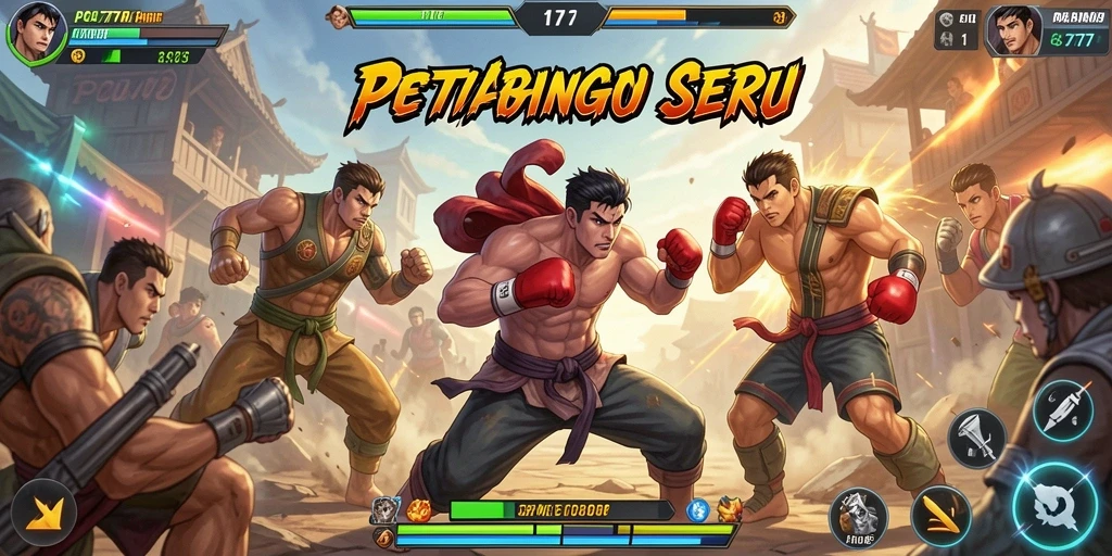 Screenshot PC777 menampilkan aksi pertarungan yang mendebarkan.