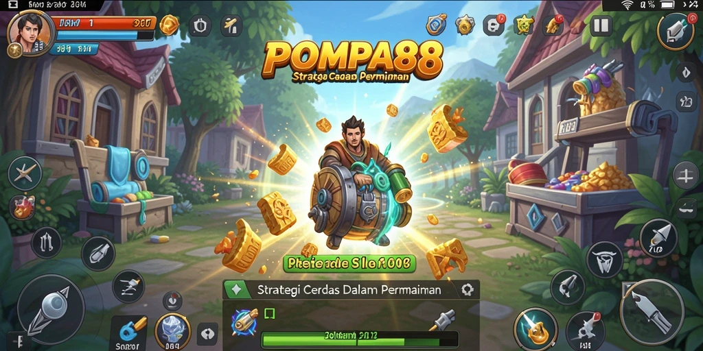 Gameplay POMPA88 dengan aksi strategi mendebarkan.